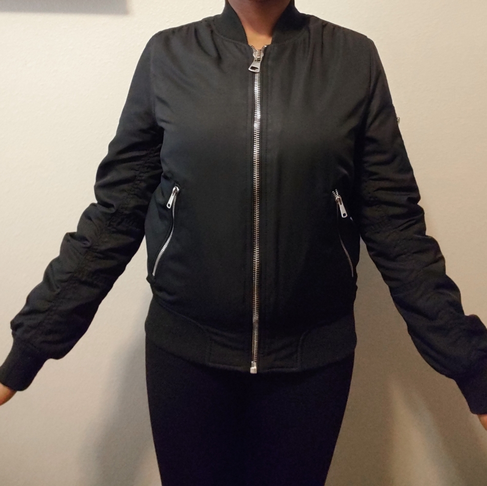 Black TopShop Bomber Jacket